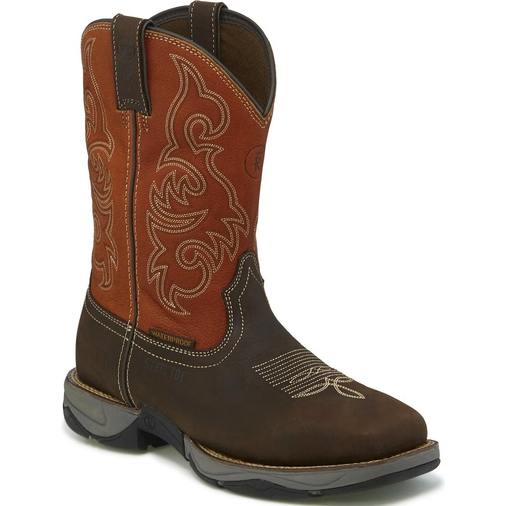 Tony Lama® (Men's 10 D) Junction™ Waterproof Steel Toe Work Boot, Brown - $200